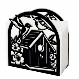 SUPERDANT Napkin Holder with Bird Motif for Tables Bird House Made of Iron Standing Napkins and Tissue Dispenser for Kitchen Dining Table Worktop Cocktail Picnic Outdoor Metal Holder