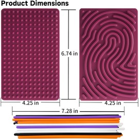 Sensory Activity Board, Reversible Design Children's Busy Board, Travel Activities for 3+ & Adult Children ADHD & Autism Quiet No Clutter Toy Gift with 10 Strings Blue