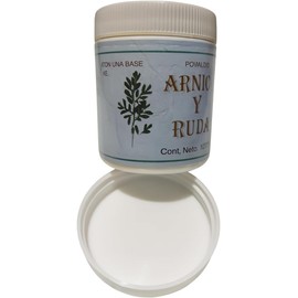 Pomada Arnica y Ruda con Extratos Naturales de Pino, Ruda, Eucaplipto, Mentol efectivos para la artitis, reumatismo, dolores musculares, dolor de nuca y de cabeza.