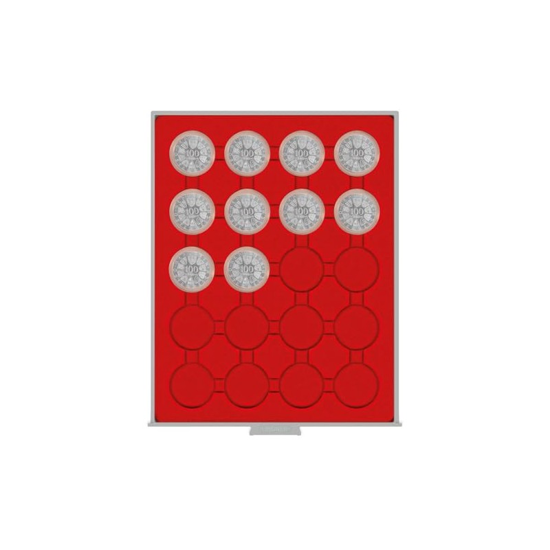 Coin box with 20 compartments, each 42 mm Ø [Lindner