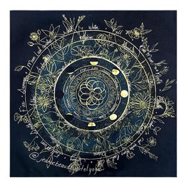(Magic of Sedona) Tarot Cloth 23.6 inches (60 cm) Square Canvas (Elf Engraving), Tarot Mat, Divination Cloth, Washable, Non-Slip, Easy to Take Cards, Alter Cloth, Altar Cloth, Tablecloth