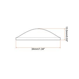PATIKIL 5pcs Diameter 34mm Height 13.5mm Flat Convex Lens Acrylic LED Optical Convex Capacitor Lens for LED Flashlight Bicycle Headlamp Transparent