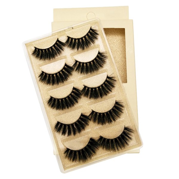 Fake Eyelashes 5 Pairs 14mm Eye Lashes Strip Lashes Reusable