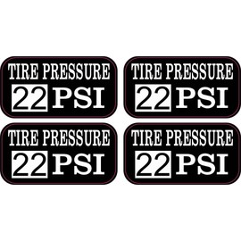 StickerTalk 22 PSI Tire Pressure Stickers, 1 Sheet of 4 Stickers, Each 2 inches by 1 inch
