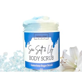 Exfoliating Body Scrub Face Foot & Body Exfoliator Infused with Coconut Oil Jojoba Oil Natural Exfoliating Sugar Body Scrub by PureBellissimo