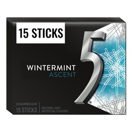 WRIGLEY'S 5 Gum Wintermint Ascent Sugarfree Gum, 15 Piece Pack