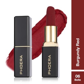 Phoera Non Transfer Lipstick Waterproof, smudge-proof and mask-proof feeling weightless Pigmented Formula Long-Lasting Lipstick That Are Mask, Water and Sweat Proof. (06 Belle)