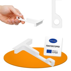 homeXpert Window Lock for Tilting Windows, Set of 6 in White, Easy Installation without Drilling, for Securing Tilting Windows, Open Holder, Slate Protection, Window Stopper, Window Protection