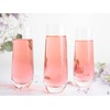 KooK Stemless Glass Champagne Flutes, Cocktail Cups for Rose, 9.4
