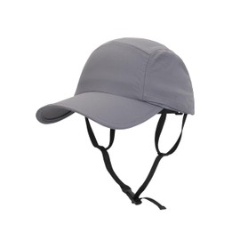 Sports Hat for Men & Women Quick-Dry Cycling Cap with Adjustable Windproof Chin Strap Running Surf Baseball Sun Hat Gray