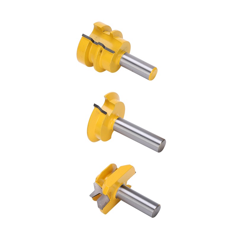3Pcs Rail and Stile Router Bit Hardened Steel 1/2in Straight