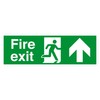 Fire exit arrow up - safety sign - 1.2mm Rigid