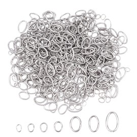 UNICRAFTALE 700pcs 3-10mm 7 Sizes Oval Jumps Rings 18-24 Gauge Close but Unsoldered Connector Rings Stainless Steel Jewelry Rings Connectors for DIY Jewelry Making Stainless Steel Color