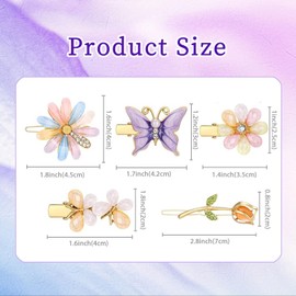 10 Pcs Decorative Hair Clips for Women and Girls, Metal Butterfly Hair Clips Rhinestone Crystal Hairpins Accessories, Fashion Cute Glitter Flower Barrettes Suitable for Most Hairstyle