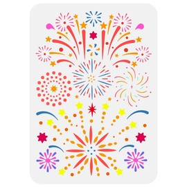 FINGERINSPIRE Fireworks Drawing Stencil 29.7x21cm - Reusable Various Shapes Painting Template for Brilliant Decoration - DIY Tool for Wood, Wall, Fabric, Furniture