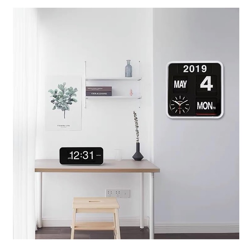 Itigoitie Retro Modern 9.45 Inches Calendar Day Date Flip Desk