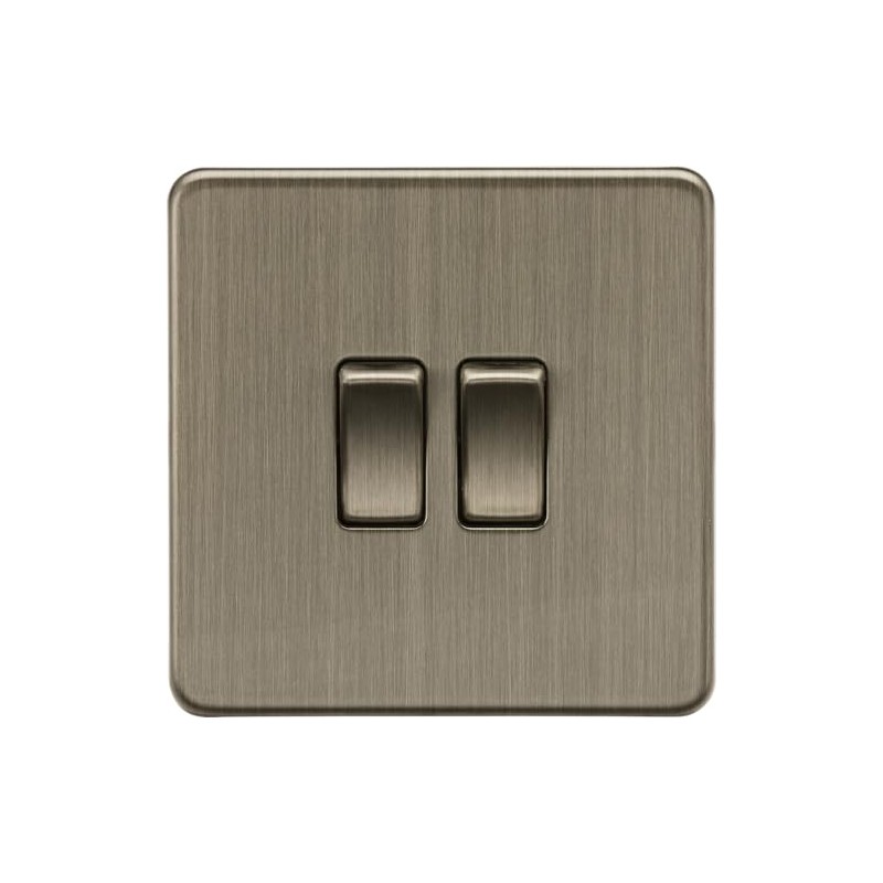Knightsbridge 10AX 2G 2-Way Switch - Antique Brass