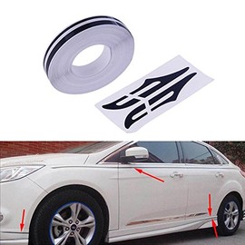 PME 12mm 0.5" Pinstripe Pinstriping Pin Stripe Decals Vinyl Tape Stickers for Cars (Black)