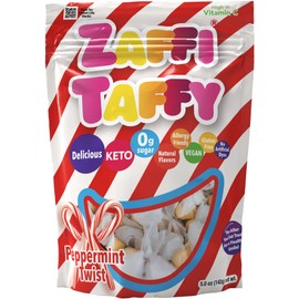 Zaffi Taffy Peppermint Twist - Savor the Seasonal Peppermint Twist Flavor with Zaffi Taffy, 5 oz. Bag