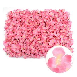 DNYSYSJ Artificial Silk Flower Wall Background 16in x 24in Floral 3D Wall Panel Mat Backdrop for Home Party Wedding Bridal Shower Decoration (10pcs Flower (Pink))