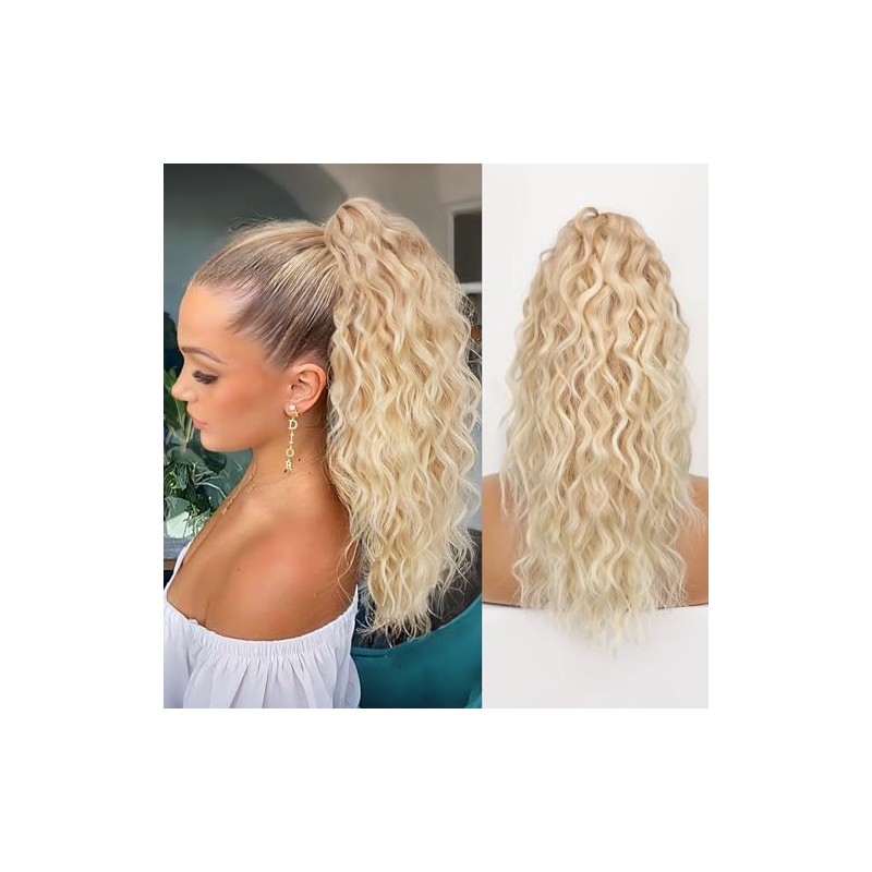 ORSUNCER 18" Ponytail Extension Claw Clip in Hair Extensions Curly