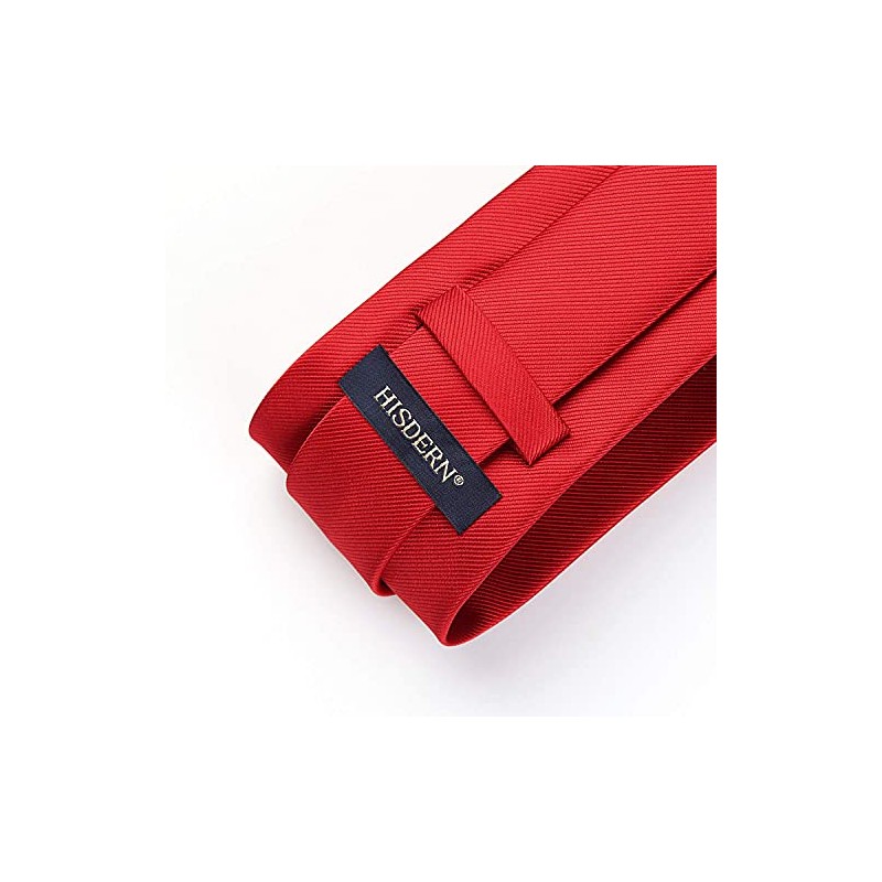HISDERN Men's Wedding Ties and Pocket Square Tie Clip Set,
