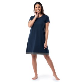 Fruit of the Loom Women's Plus Size Super Soft and Breathable Sleep Shirt, Midnight Blue, 2X