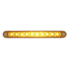 United Pacific 10 LED 6 1/2" Turn Signal Light Bar w/Bezel - Amber LED/Amber Lens,chrome,37637