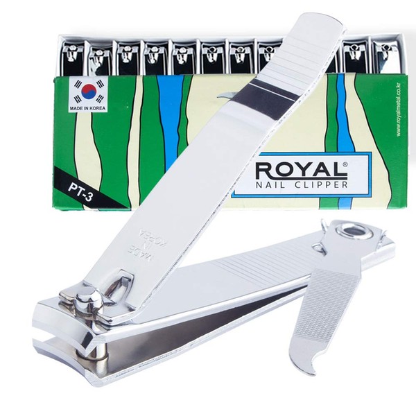 12 cortauñas Royal Royal Corea, cuchillas curvadas, tamaño mediano