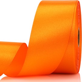 NISDOCF Orange Ribbon-1-1/2 Inch 30 Yards Orange Solid Satin Ribbon for Gift Wrapping,Craft Floral Bouquets,Wedding Party,Timeless Flower,Decoration Floral Hair,Balloons