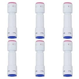 Bxian 6PCS 1/4 Inch Quick Connect Check Valves POM One Touch Check Valve One Way Pass Through Water Purifier for RO System Outlet Hose