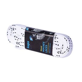 (300 cm - 118 inch, White) - Kaps Professional Ice Hockey Skate Laces Waxed, Inline Roller Blading Skating, Quality Cotton, Made in Europe