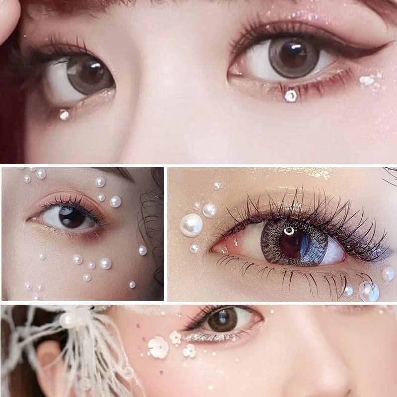 TuNan 1730pcs Clear Rhinestones & Pearl Stickers Self Adhesive, Crystal