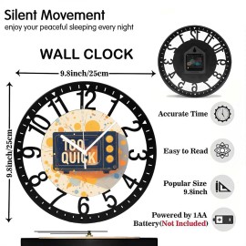25cm Round Iron Clock Featuring a Legend of Zelda Triforcesheet size: 10 inch, color: Black