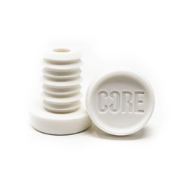 CORE Bar Ends Plugs - Resin Push-In Plugs for Scooter/Bike/BMX Universal Bar Ends for Handlebar End Caps - White (Standard Bar)