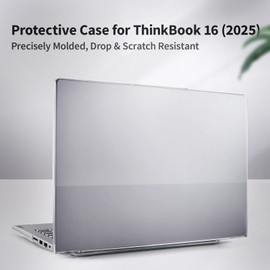 uconsmimo Laptop Case Set for 2026/2025 ThinkBook 16 Gen 9/8 (16″ Intel/AMD) Scratch-Resistant & Drop-Resistant Hard Shell Frosted Transparent​ Protective Cover + Keyboard Cover