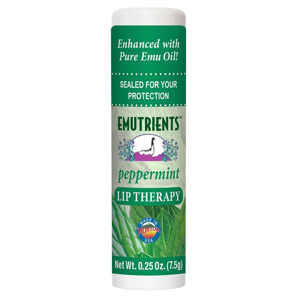 Montana Emu Ranch Natural Lip Balm 0.25 Ounce - Peppermint - Long Lasting Lip Therapy with Emu Oil