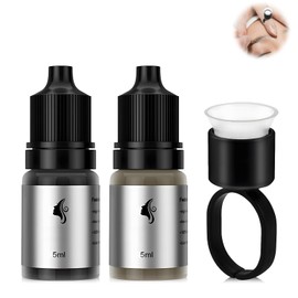 Eyebrow Tattoo, Eyebrow Dyeing, Eyebrow with Tattoo Cups, Microblading Colour, Natural and Durable, 2 Colours to Choose From, Suitable for Eyebrow Tattoo Professionals and Enthusiasts