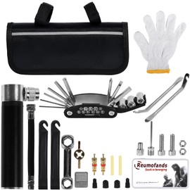 Bicycle Repair Set 16 in 1 Multifunctional Tools Bicycle Repair Kit with Mini Pump On the Go Bicycle Repair Kit Multitool Saddle Bag for Mountain Bike Repair Kit Gift for Cyclists