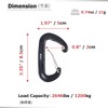 Azarxis Locking Carabiner, Load Capacity 26.5 lbs (12 KN (1200