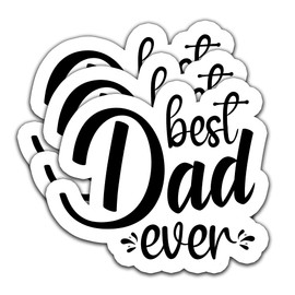 (3Pcs) Best Dad Ever Sticker Dad Sticker Father's Day Stickers Waterproof Vinyl Decals Decoration for Books Laptop Phone Water Bottle Tumblers, Father's Day Gifts for Dad Daddy Papa 3 x 2.6 Inch