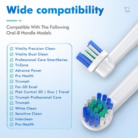 Keosaa Replacement Toothbrush Heads Compatible with Oral B, Pack of 8 Professional Electric Toothbrush Heads for Oral-B 7000/Pro 1000/9600/ 500/3000/8000