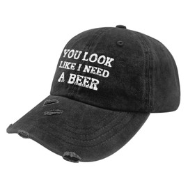 You Look Like I Need A Beer Hat for Womens Washed Distressed Baseball Cap Soft Washed Running Hat