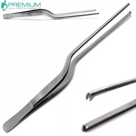 Premium Instruments ENT Adson Bayonet Forceps 6.25" Kocher 1x2 Teeths Dressing Tweezers Tools