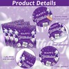 gisgfim 96 Pcs Purple Birthday Party Supplies Paper Plates Napkins