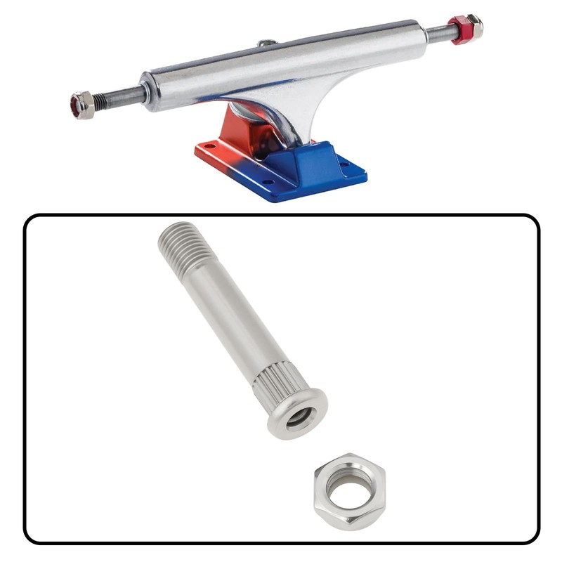 LT Easiyl Skateboard Truck Kingpin and Nut, Silver, 4pcs