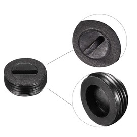 sourcing map Pack of 20 Carbon Brush Holder Cap Motor Electric Brush Plastic Cover Thread Black 15mm Outer Diameter 8mm Height
