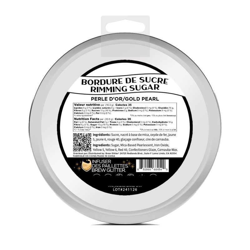 Brew Glitter - Gold Rimming Sugar (4oz, 1x Bar Tin)