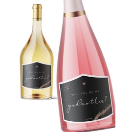 JoliCoon Will You be My Godmother Bottle Label - Godmother Proposal Gifts - Will You be My Godmother Gifts