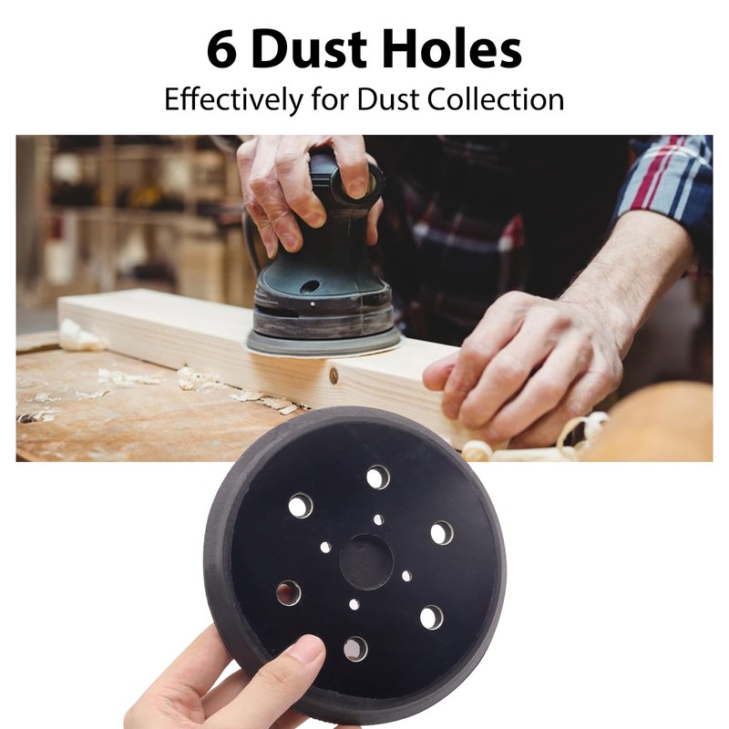 6 Inch Replacement Sander Pads, 6 Holes Hook and Loop